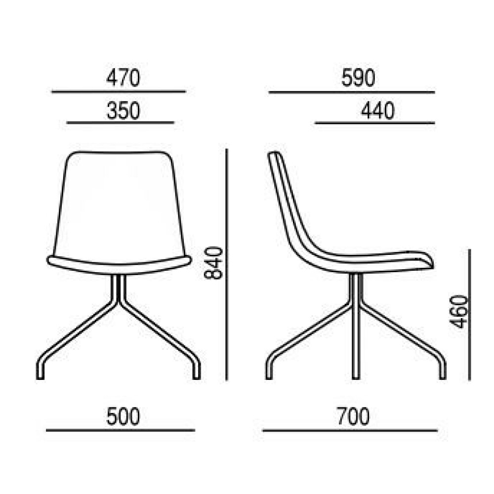 Designová židle EDGE 4201.03 rozměry