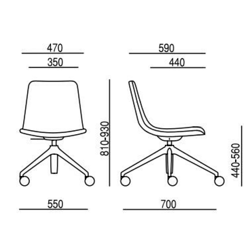 Designová židle EDGE 4201.04 rozměry