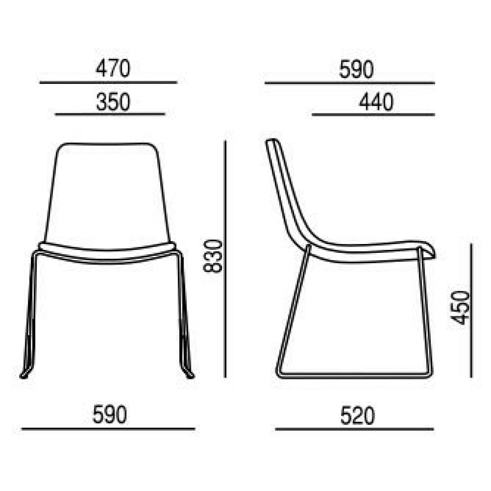 Designová židle EDGE 4201.07 rozměry