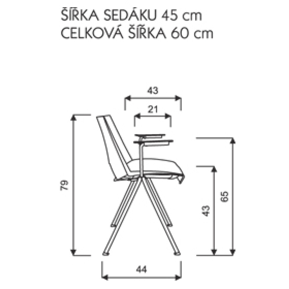 Plastová židle STRIKE 2130 PC - rozměry