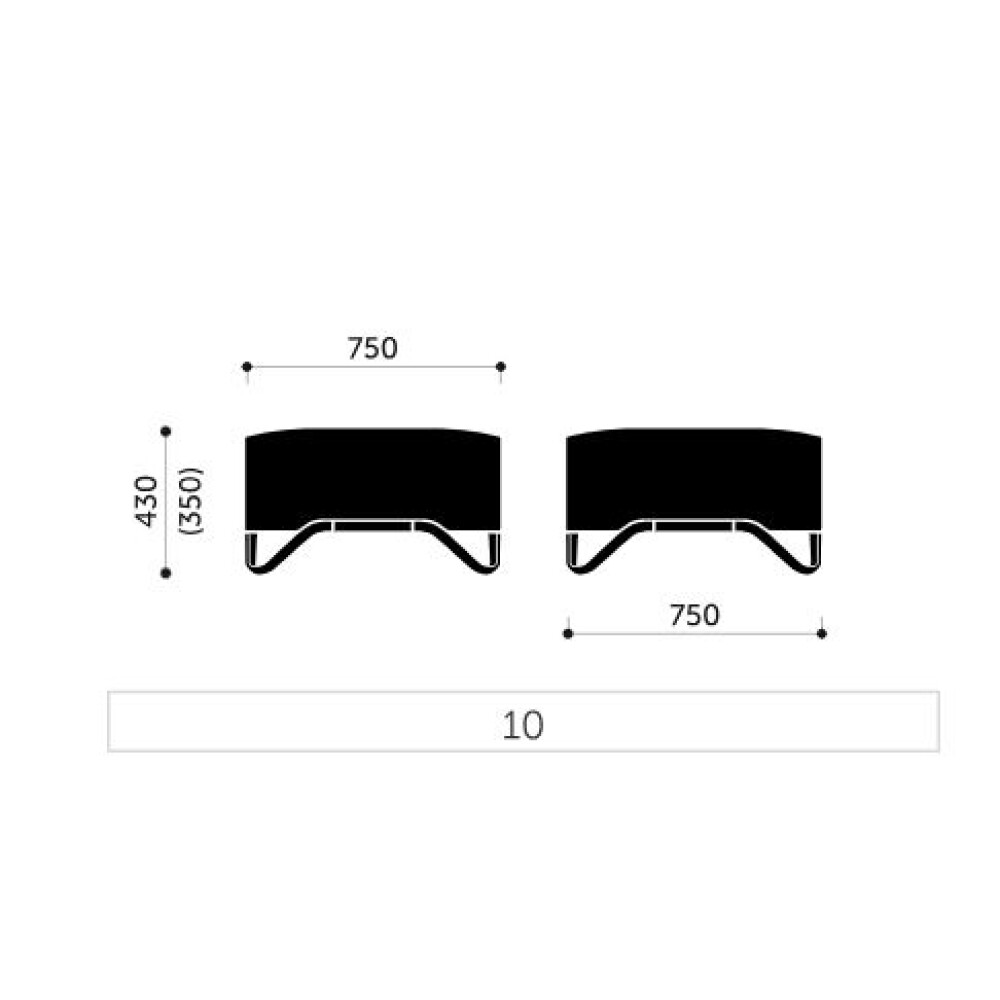 Taburet SOFTBOX 10 - rozměry